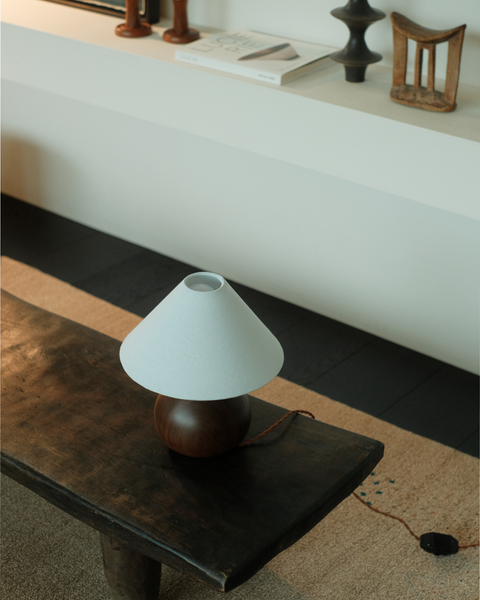 Chestnut Lamp in Walnut (Baby Blue)