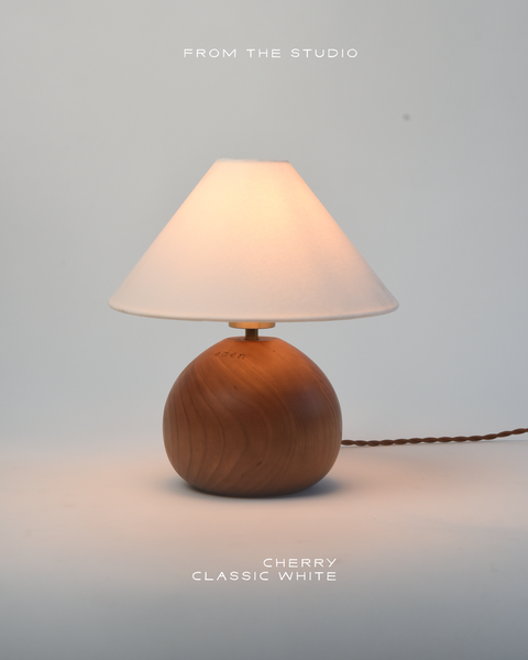 Chestnut Lamp in Cherry (Classic White)